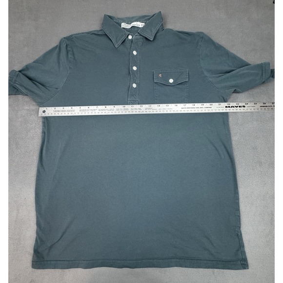 Croquet Polo Shirt Mens Large Green Organic Cotton Preppy Academia Chest Pocket - Picture 3 of 7